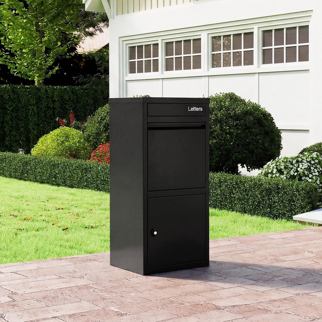 Goplus Package Delivery Boexes for Outside, 16' x 15' x 40.5' Galvanized Steel Parcel Drop Boxes with Lock, Anti-Theft Design, Package Mailbox for Home, Office, Yard, Curbside (16' x 15' x 40.5')