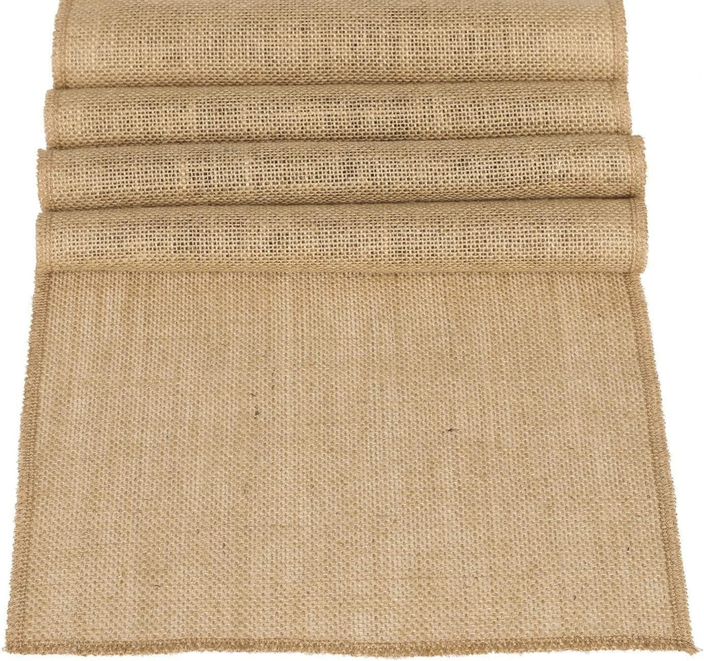 MDS Pack of 5 Wedding Burlap Table Runners 12 Inches x 50 Yards Long Roll for Farmhouse-Style, Woven Jute Fabric Placemats or Centerpieces and Rustic Home Decor for Outdoor Tables - Natural