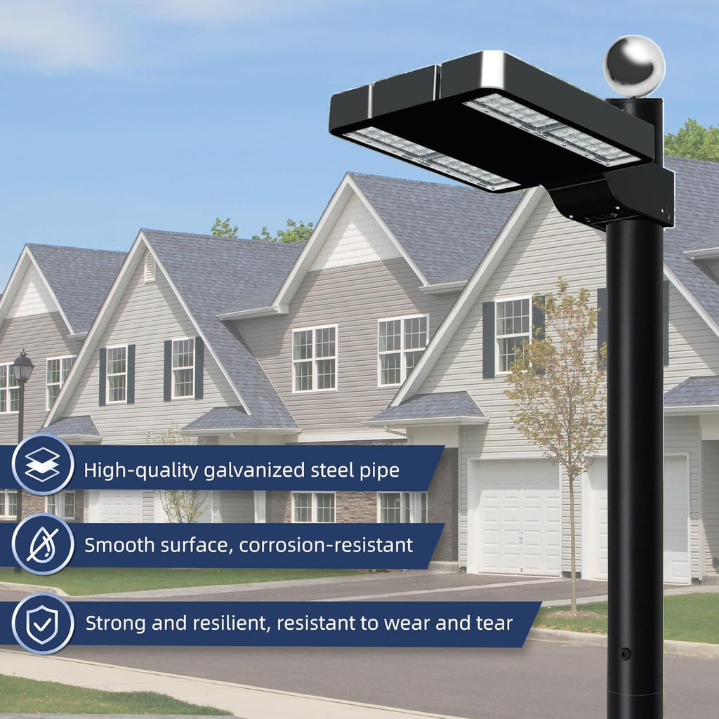 Street Light Pole 16Ft, Street Light Poles for Outdoor Lighting,Solar Pole Accessory for Street, Suitable for Basketball Courts, Parking Lots, Residential Areas, Park (16FT)