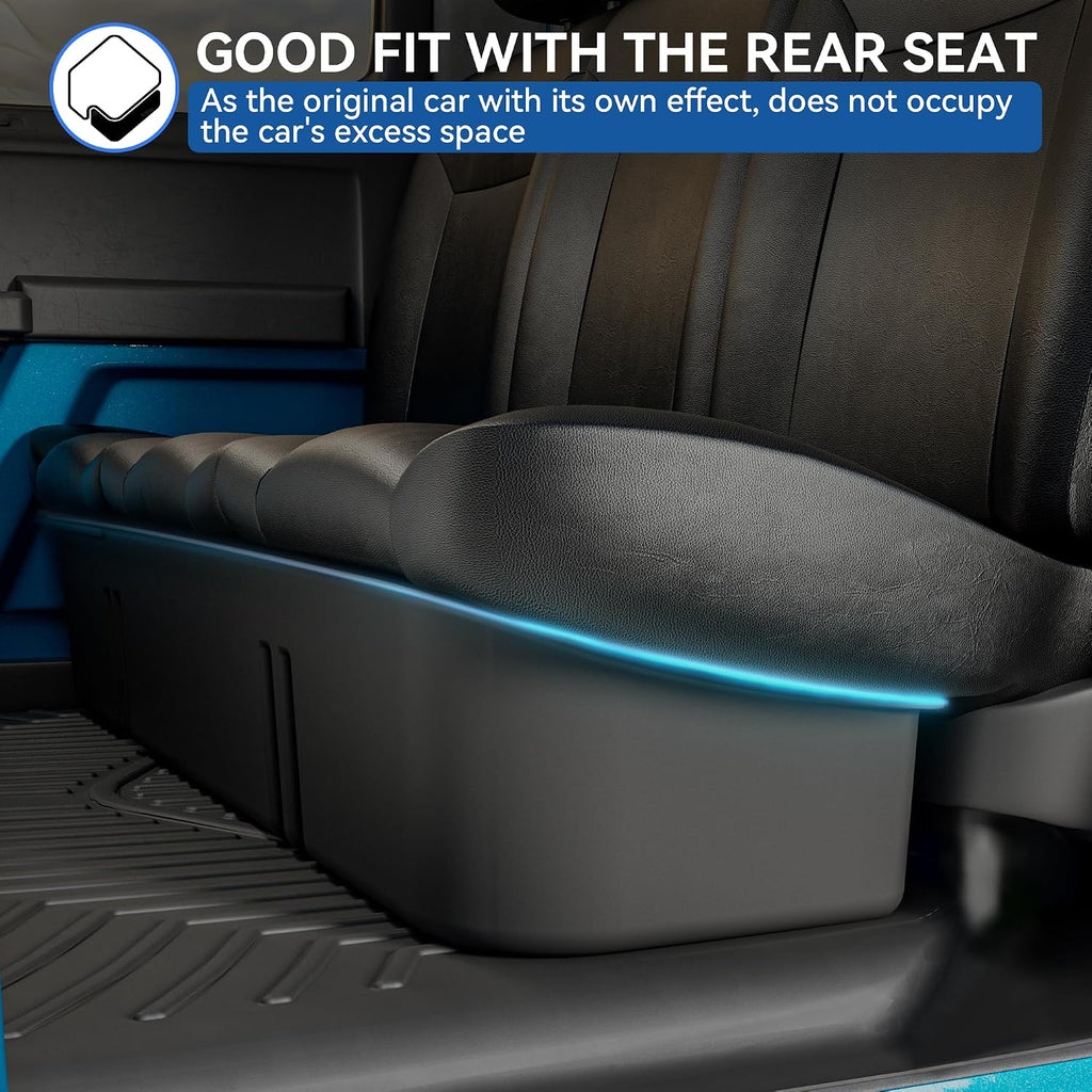oEdRo Under Seat Storage Fit for 2015-2025 Ford F-150 F150 SuperCrew/Crew Cab, 2017-2024 F-250/F-350/F-450/F-550 Super Duty, Upgraded Rear 3-in-1 Truck Organizer Underseat Storage Box