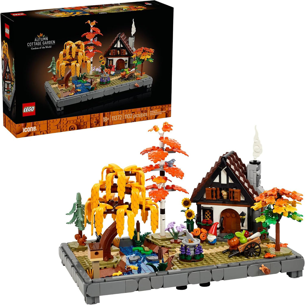 LEGO Icons Autumn Cottage Garden Building Set for Adults, Ages 18+ - Whimsical Room Decor for Office, Bedroom, or Book Shelf - Building Blocks for Crafting Fans - Gift Idea for Birthdays - 11372