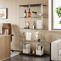 Ball & Cast Glass Display Cabinet with Double Door and Lock,4 Tier Curio Cabinet 5mm Tempered Glass Floor Standing Bookshelf for Living Room,Office,Easy Assembly,Black