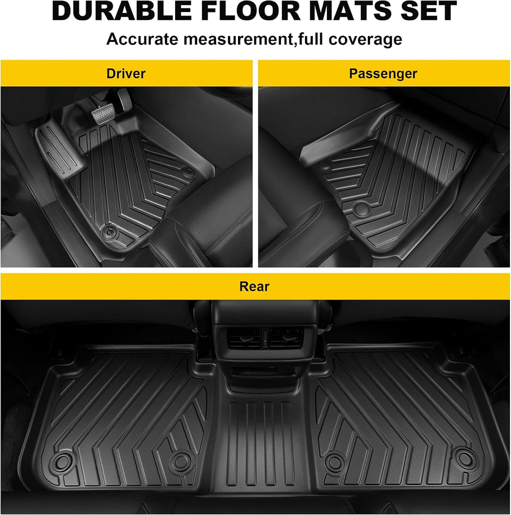 Full Set Floor Mats Fit for Honda HRV 2023-2027 Sport/LX/EX-L | for Acura ADX 2025-2026, All Weather TPE Custom Fit HR-V Floor Liners 1st & 2nd Row & Seat Back Mat & Cargo Mat