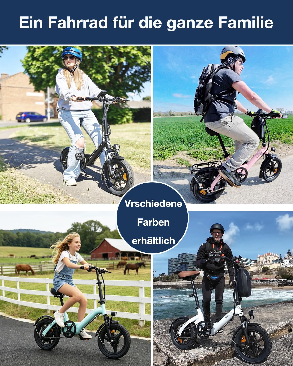 Bodywel 14' Folding Electric Bike for Adults & Teens, 750W Peak Motor, 36V Battery, 20 MPH, Long Range Commuter Ebike with 15° Hill Assist, Compact & Portable