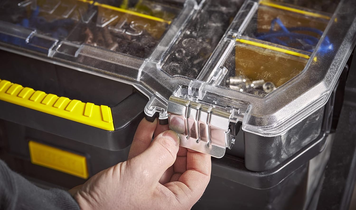 STANLEY 2-in-1 Rolling Workshop Tool Box Empty Tool Box (53 x 75.60 x 32 cm, Tool Carrier with Organiser Attachment, with Two Large Compartments, Telescopic Handle, Made of Robust Plastic) STST1-79231