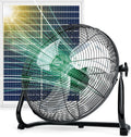 DBF 16' Solar Powered Fan Outdoor - Rechargeable 20000mAh Battery Cordless Floor Fan with 30W Solar Panel & AC Charging, High Velocity Metal Industrial Fans Portable for Outside Home Camping Patio