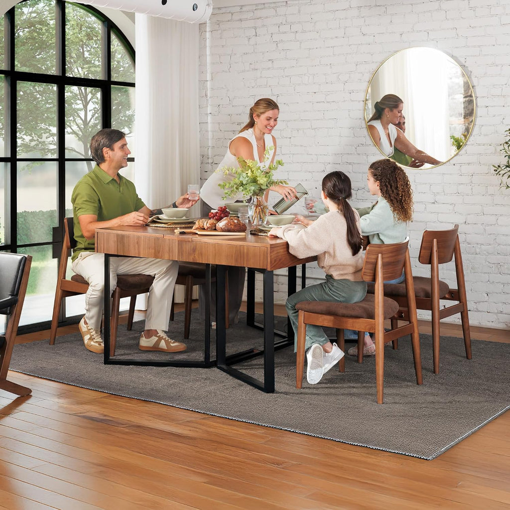 Transformer Table - Dining Table to Computer Desk, Work-from-Home Office, Gaming Desk, Study Desk, Space-Saving Furniture, Multiuse Dining Table, Royal Brown