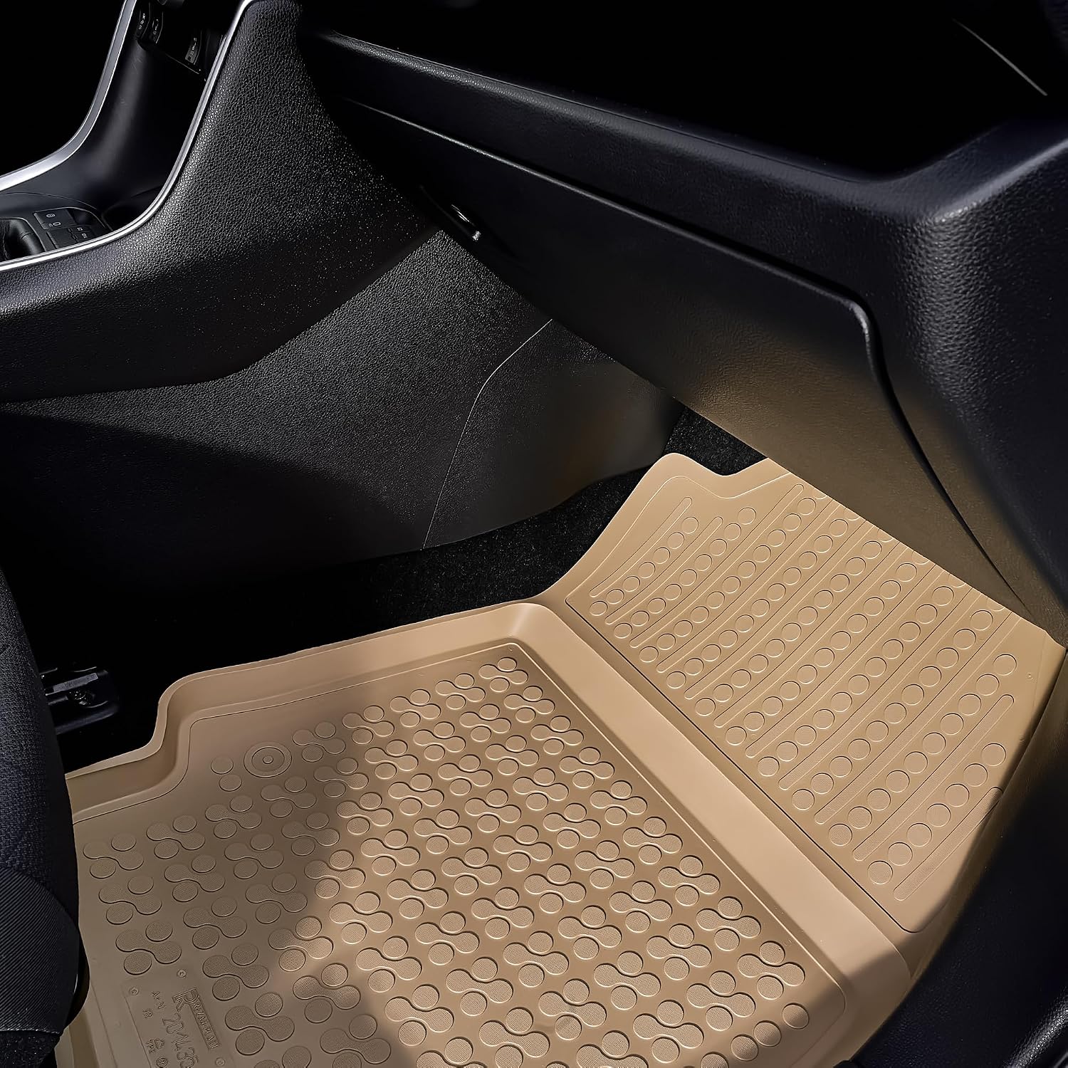 REZAW-PLAST Rubber Car Mats Compatible with 2004 2005 2006 2007 2008 2009 Lexus RX Floor Mats Tailored All Season Waterproof Custom Fit Beige