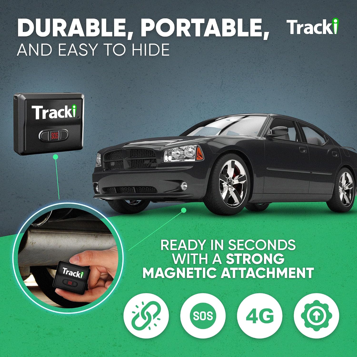 Tracki Mini GPS Tracker, Subscription Required, Cancel Anytime – Universal Compact 4G LTE Tracker for Vehicles (Tracker + 1Y Subs.)