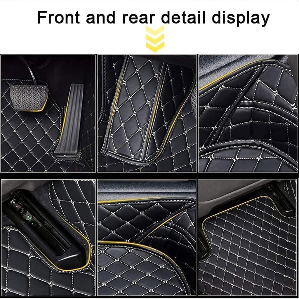 Car Floor Mats for Mercedes EQS SUV 2022-2024 X296, Custom PU Leather Full Coverage Floor Mats All Weather Protection Waterproof Anti-Slip Carpet Pads Interior Accessories,A/Beige