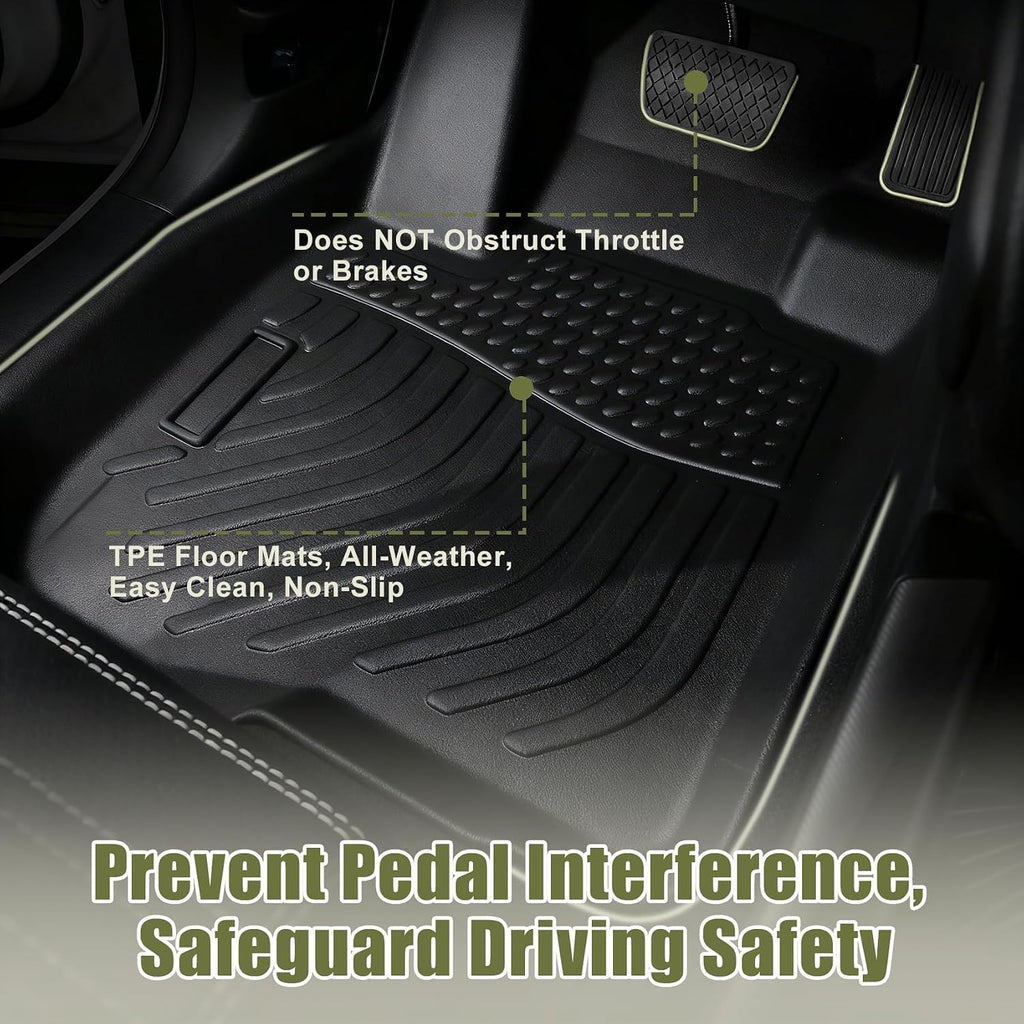 Priprilod Floor Mats Fit for Fisker Ocean 2023-2024 4-Door All Weather Protector TPE Floor Liners Custom Fit Car Mats Non-Slip