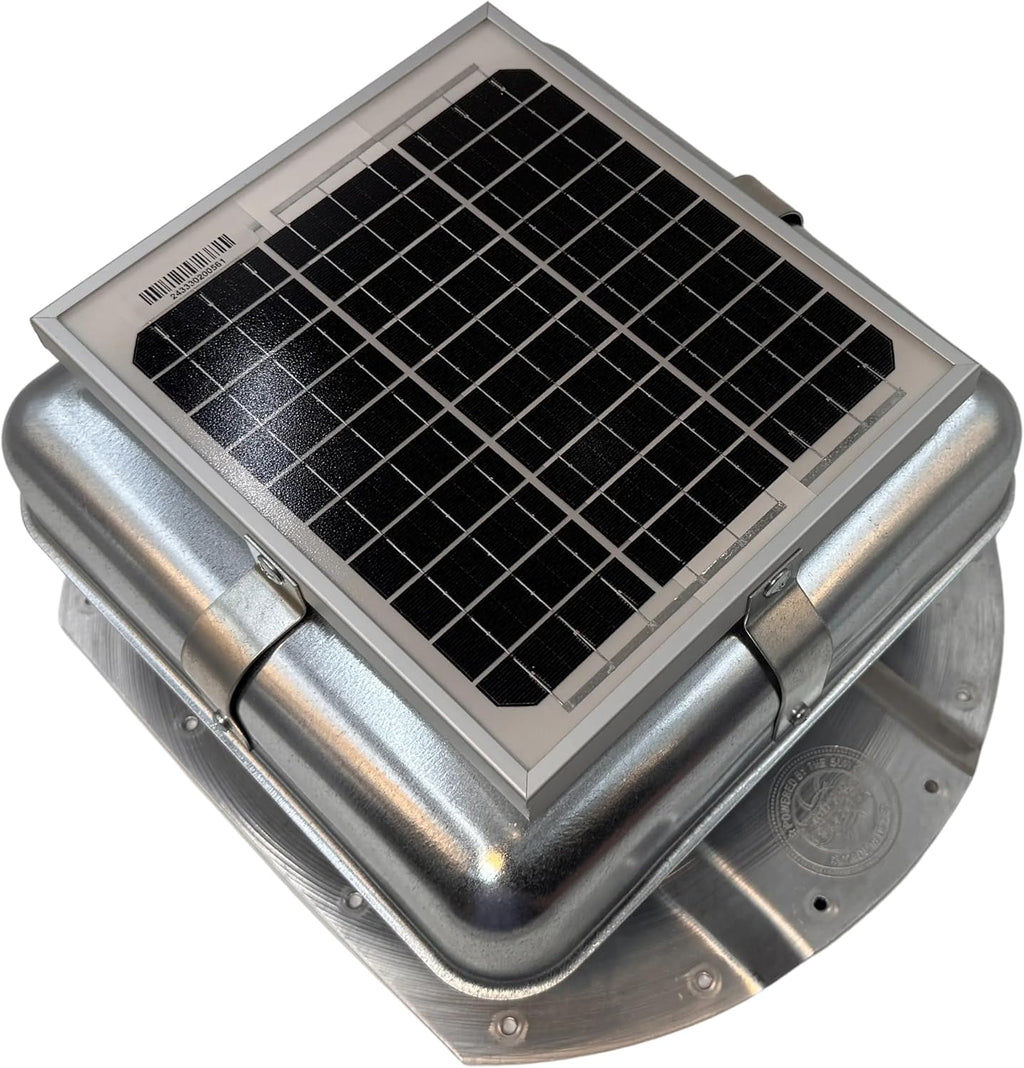 Solar Blaster Solar Mega RoofBlaster for 3.5' ribbed Conex Shipping Container Vent (Galvanized) | Solar Roof Vent Fan for Shipping Container Shipping Container Accessories Storage Container Vent