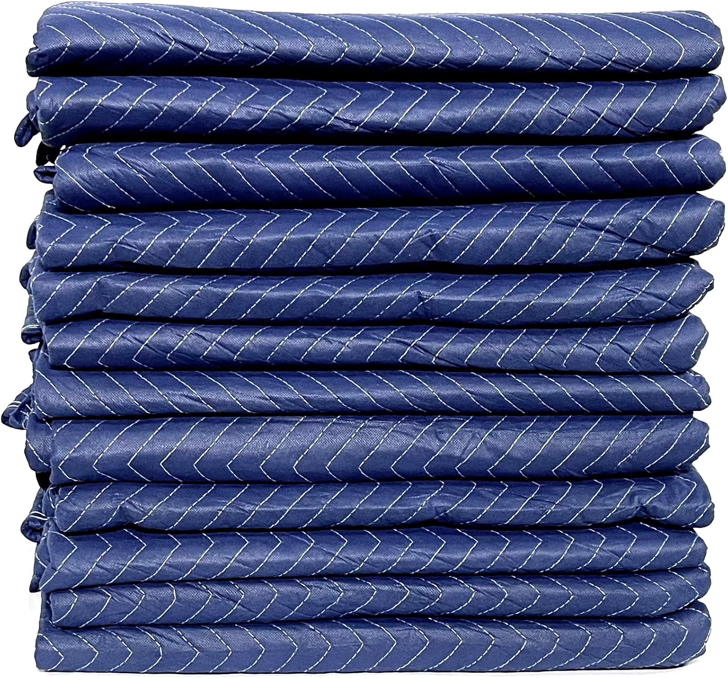 Generic 12 Premium Economy Moving Blankets - 80'' Long x 72 Wide - 35lb/Dozen - Front Blue and Back Black (12pack), MB-BLU7280-6PK-0103