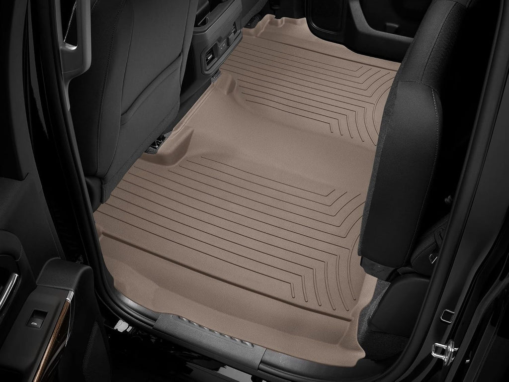 WeatherTech FloorLiner HP Custom Fit Floor Mats for Chevrolet Silverado 1500 LTD, Silverado 2500HD/3500HD, Sierra 2500HD / 3500HD - 2nd Row (4514365IM), Tan