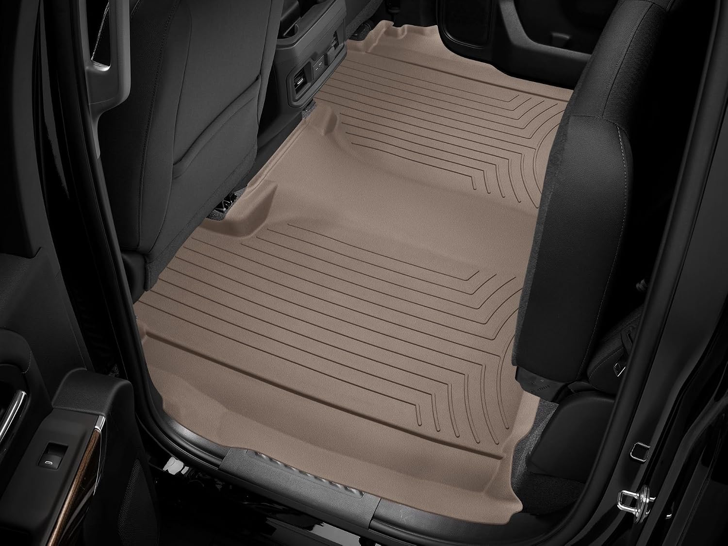 WeatherTech FloorLiner HP Custom Fit Floor Mats for Chevrolet Silverado 1500 LTD, Silverado 2500HD/3500HD, Sierra 2500HD / 3500HD - 2nd Row (4514365IM), Tan
