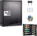 UMEKEN Key Box Wall Mount 200 Position Valet Digital Key Cabinet Lock Box with Code, Electronic Vehicle Key Holder Lockbox with Key Tags, Car Key Organizer Locker Box, Black