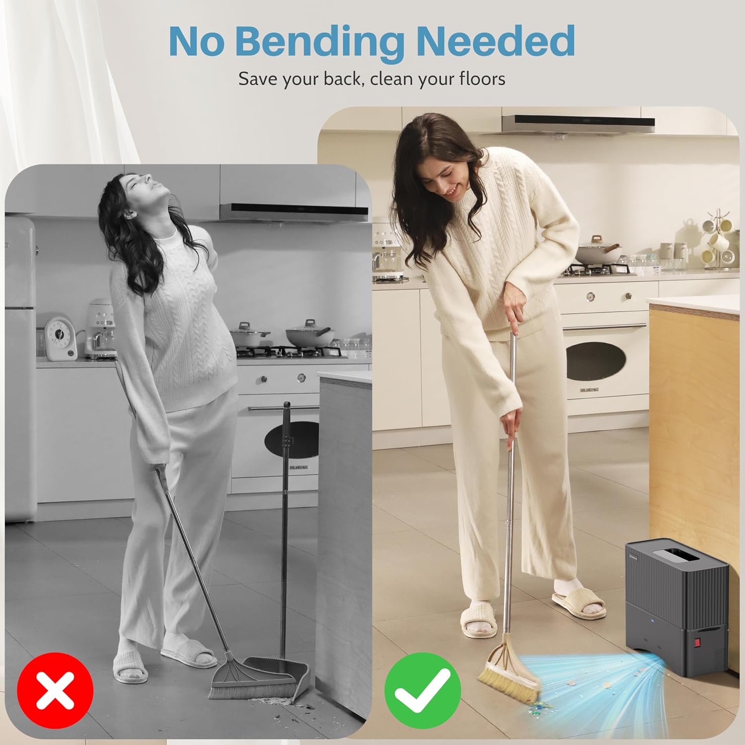 Keenhot Touchless Vacuum Automatic Dustpan, Hair Vacuum for Salons Pet Hair Food Dirt Home Kitchen, Compact and Space-Saving, Electric Dustpan Vacuum Cleaner,20000Pa Strong Suction