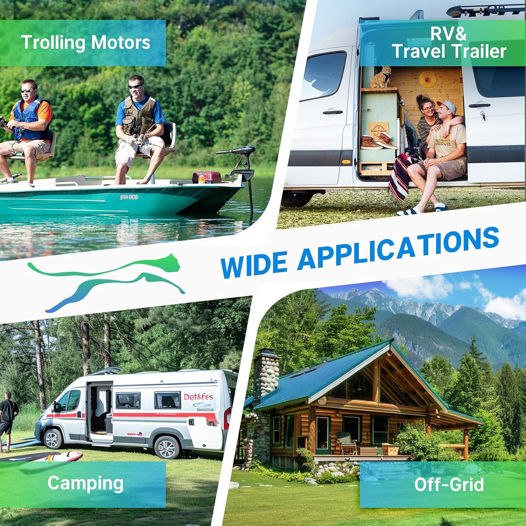 Redodo 4 Pack 12V 100Ah Lithium LiFePO4 Battery, Group 31 Battery Built in 100A BMS, Up to 15000 Cycles, 10 Years Lifetime, Perfect for RV, Off Grid, Solar, Marine, Trolling Motor