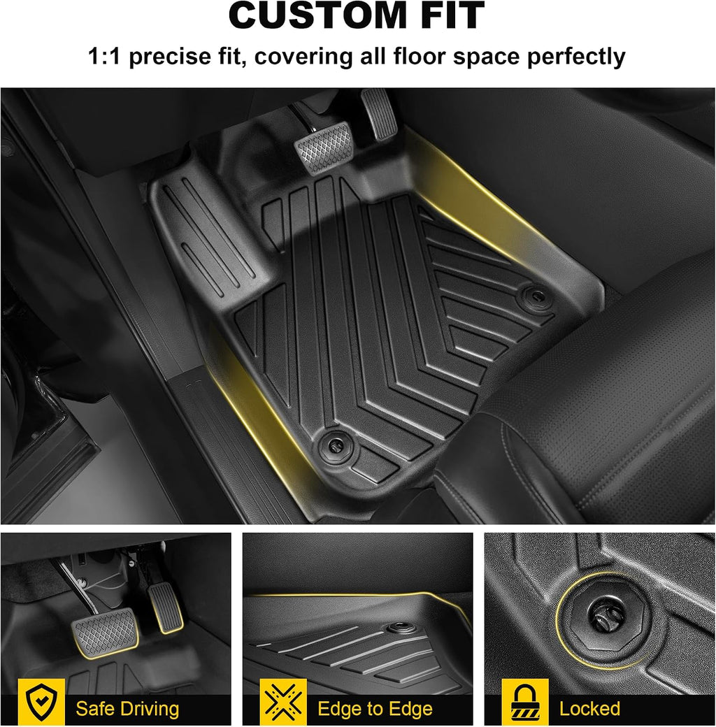 Full Set Floor Mats Fit for Honda HRV 2023-2027 Sport/LX/EX-L | for Acura ADX 2025-2026, All Weather TPE Custom Fit HR-V Floor Liners 1st & 2nd Row & Seat Back Mat & Cargo Mat