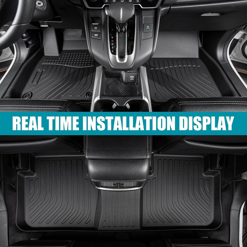 All Weather Floor Mats for 2024 Tesla Model 3 Highland Cargo Liners TPE Rubber 3D Car Mat Full Cover Front Rear Cargo Mat Accessories Full Set Odorless Anti-Slip 6PCS, Black