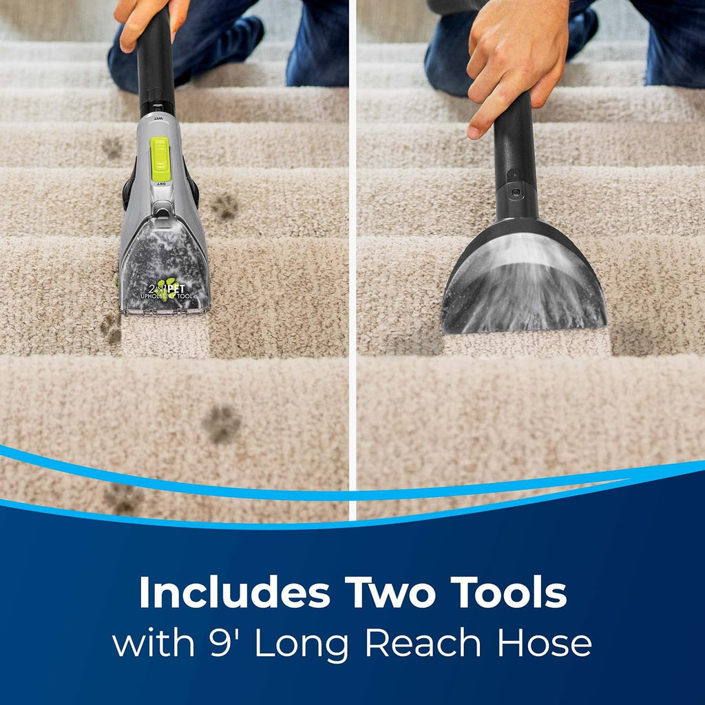Bissell® Big Green® PET PRO Carpet Cleaner with 8 Row XL DirtLifter PowerBrush, 9-inch Long Reach Hose, 2 Upholstery Tools, Includes Pet Pro Oxy Urine Eliminator Formula