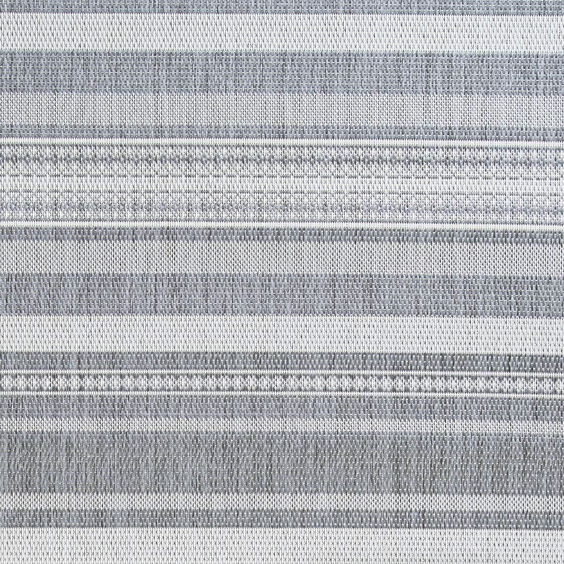 Couristan Recife Indoor Outdoor Rug - Gazebo Stripe 7'6' Round in Champagne and Grey, Low Pile, Hose Washable, Pet- Kid Friendly Home Decor for Living Room, Patio Furniture Set, Kitchen