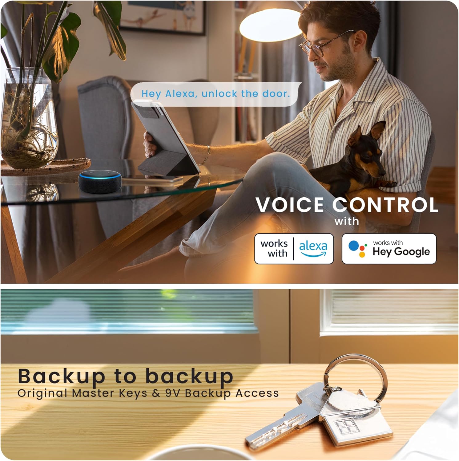 Lockly Vision Smart Lock with HD Video Doorbell, Fingerprint Door Lock for Front Door, Touchscreen Keypad, App Control, Auto Lock, No Monthly Fee - Brushed Gold
