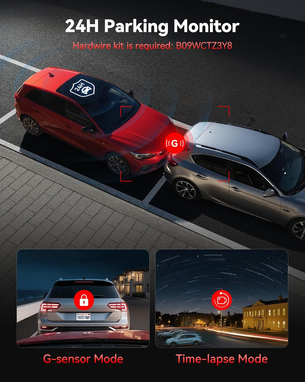 REDTIGER 4K Dash Cam Front Rear, STARVIS 2 Sensor, Free Card Included, 5.8GHz WiFi-20MB/s Fast Download, Dash Camera for Cars with GPS, WDR Night Vision, 170°Wide Angle, 24H Parking Mode(F7NP)