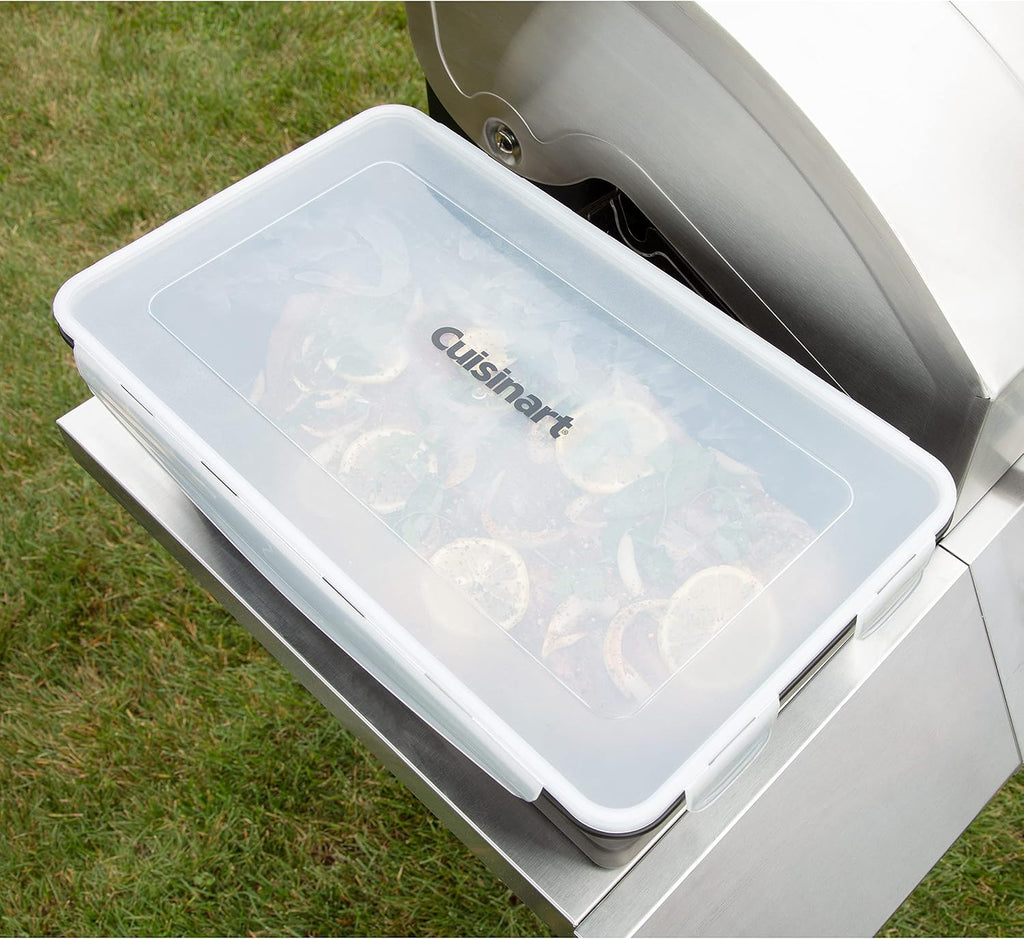 Cuisinart XL Collapsible Marinating Container, Large Capacity Grill Accessories Perfect for BBQs and Tailgates, Marinade and Brining Prep, Collapsible Silicone for Easy Storage (Pack of 4)