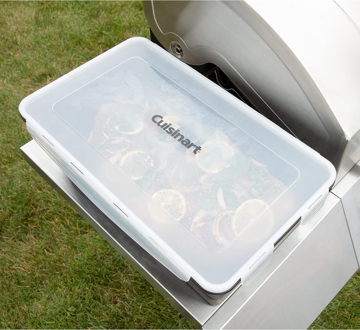 Cuisinart XL Collapsible Marinating Container, Large Capacity Grill Accessories Perfect for BBQs and Tailgates, Marinade and Brining Prep, Collapsible Silicone for Easy Storage (Pack of 4)