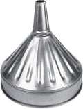 WirthCo 94479 Funnel King 6 quart, 10' Center Spout Funnel with Removable Brass Strainer Screen, Galvanized, Heavy Duty