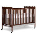 Dream On Me Carson Classic 3-in-1 Convertible Full-Size Baby Crib in Walnut, GreenGuard Gold & BSA, 4 Mattress Heights, Converts to Day & Toddler Bed, Locking Wheels, Classic Nursery Design