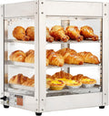 VEVOR 3-Tier Commercial Food Warmer Display, 800W Food Display Warmer with LED Light, Adjustable Shelf and Stainless Steel Frame, 86℉~185℉ Air Heating, 34L for Hamburger, Pizza, Bread, Fried Chicken