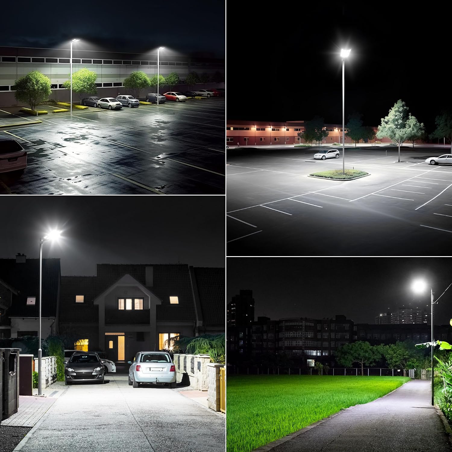 OKPRO 15000W Solar Street Light, 7000K Solar Lights Outdoor Waterproof Motion Sensor, Solar Security Light IP66 Waterproof, Solar Street Lights Outdoor Dusk to Dawn for Parking Lot, Yard, Farm