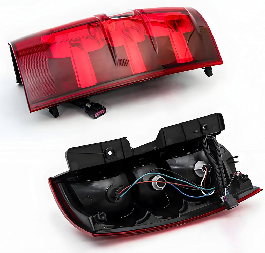 Headlights w/ Tail Lights Assembly Kits compatible with 2007 2008 2009 2010 2011 2012 2013 Chevy Tahoe Suburban, Black Housing Headlamp+Red Taillights Rear Brake Lamp Set