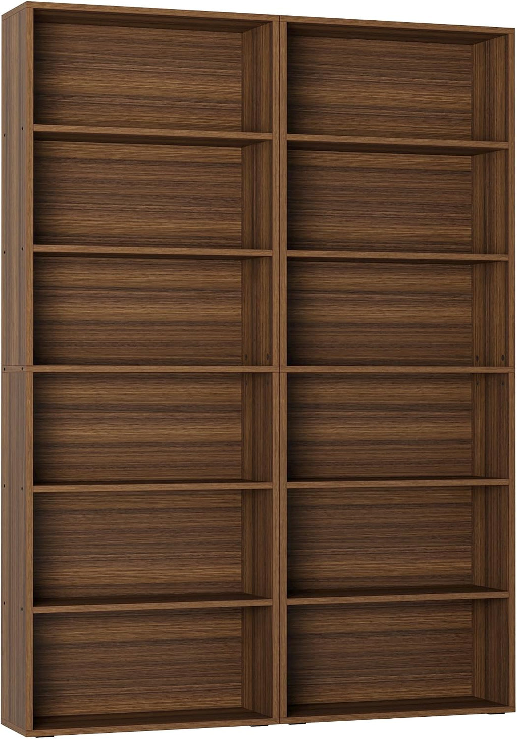 IRONCK Bookshelves and Bookcases Set of 2 Floor Standing 6 Tiers Display Storage Shelves 70 in Tall Bookcase Home Decor Furniture for Home Office, Living Room, Bed Room