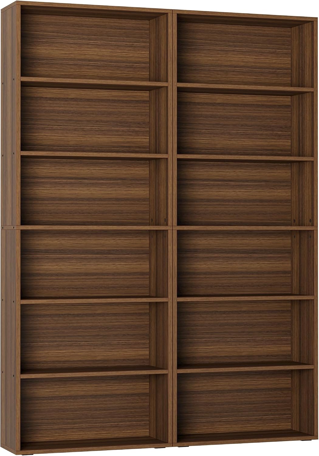 IRONCK Bookshelves and Bookcases Set of 2 Floor Standing 6 Tiers Display Storage Shelves 70 in Tall Bookcase Home Decor Furniture for Home Office, Living Room, Bed Room