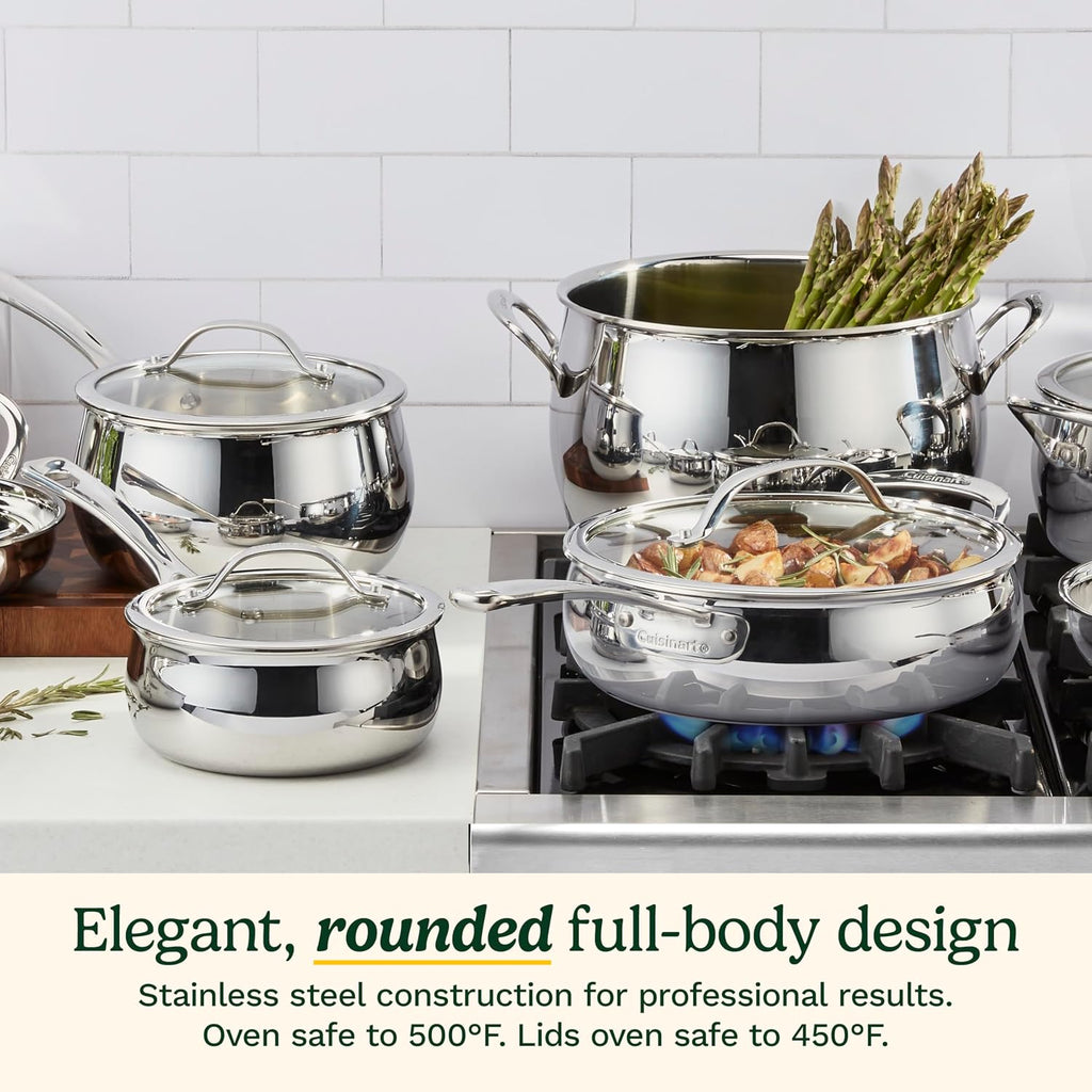 Cuisinart 15 Piece PureClad Triple-Ply, Stainless Steel, Cookware Set, PCST-15