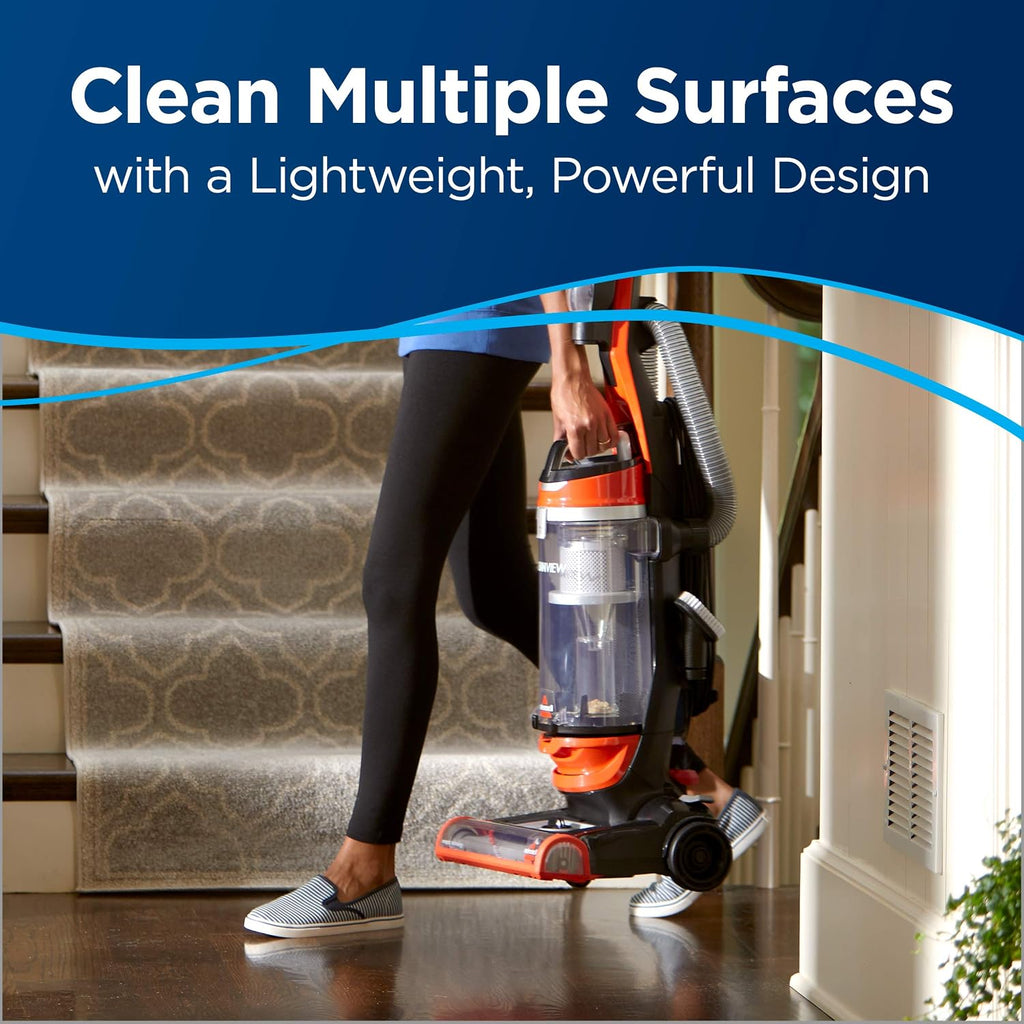 BISSELL 2486 CleanView Bagless Vacuum, Powerful Multi Cyclonic System, Large Capacity Dirt Tank, Specialized Pet Tools, Easy Empty , Orange