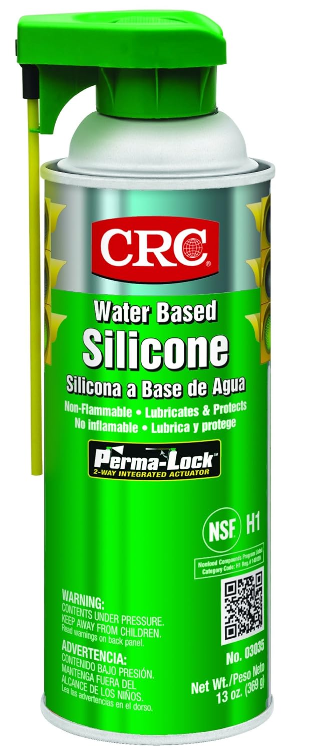 CRC Water Based Silicone 03035 – [Pack of 12] 13 Wt Oz., Heavy Duty Silicone Lubricant w/Perma-Lock 2-Way Integrated Actuator