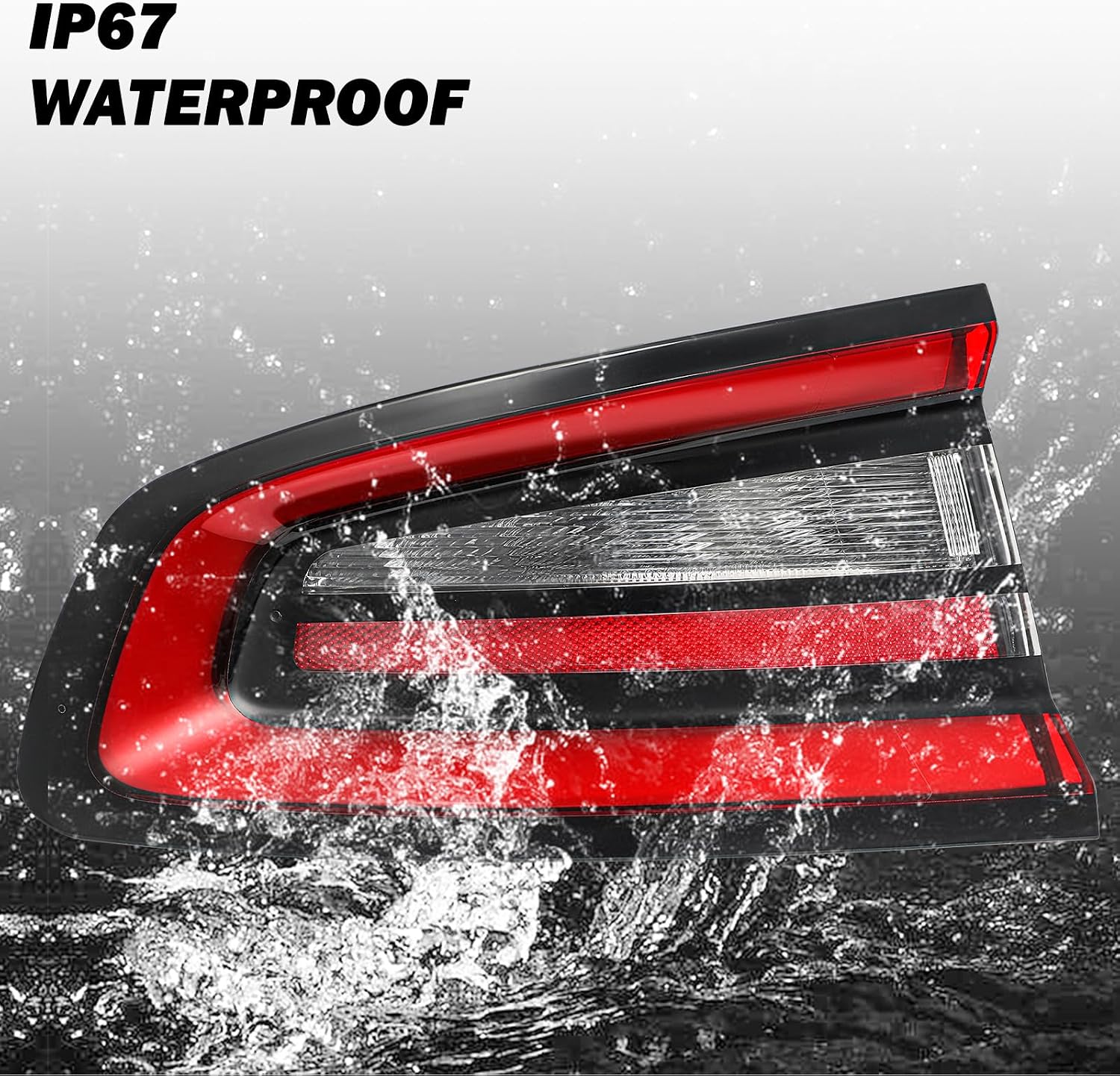SOCKIR Outer LED Tail Lights Assembly Compatible with 2015-2023 Dodge Charger OE Replacement Taillights Brake Rear Light Driver and Passenger Sides