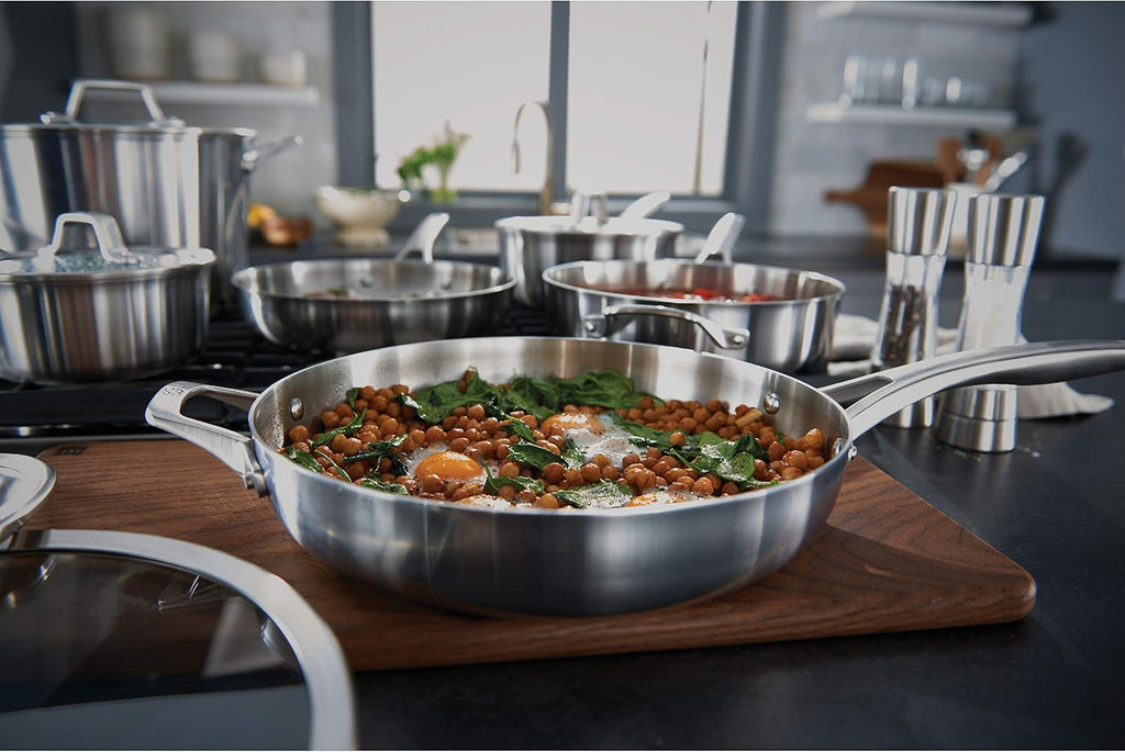 Calphalon Stainless Steel Kitchen Cookware, 11-Piece Pots and Pans Set with Stay-Cool Handles, Dishwasher & Oven Safe, Silver