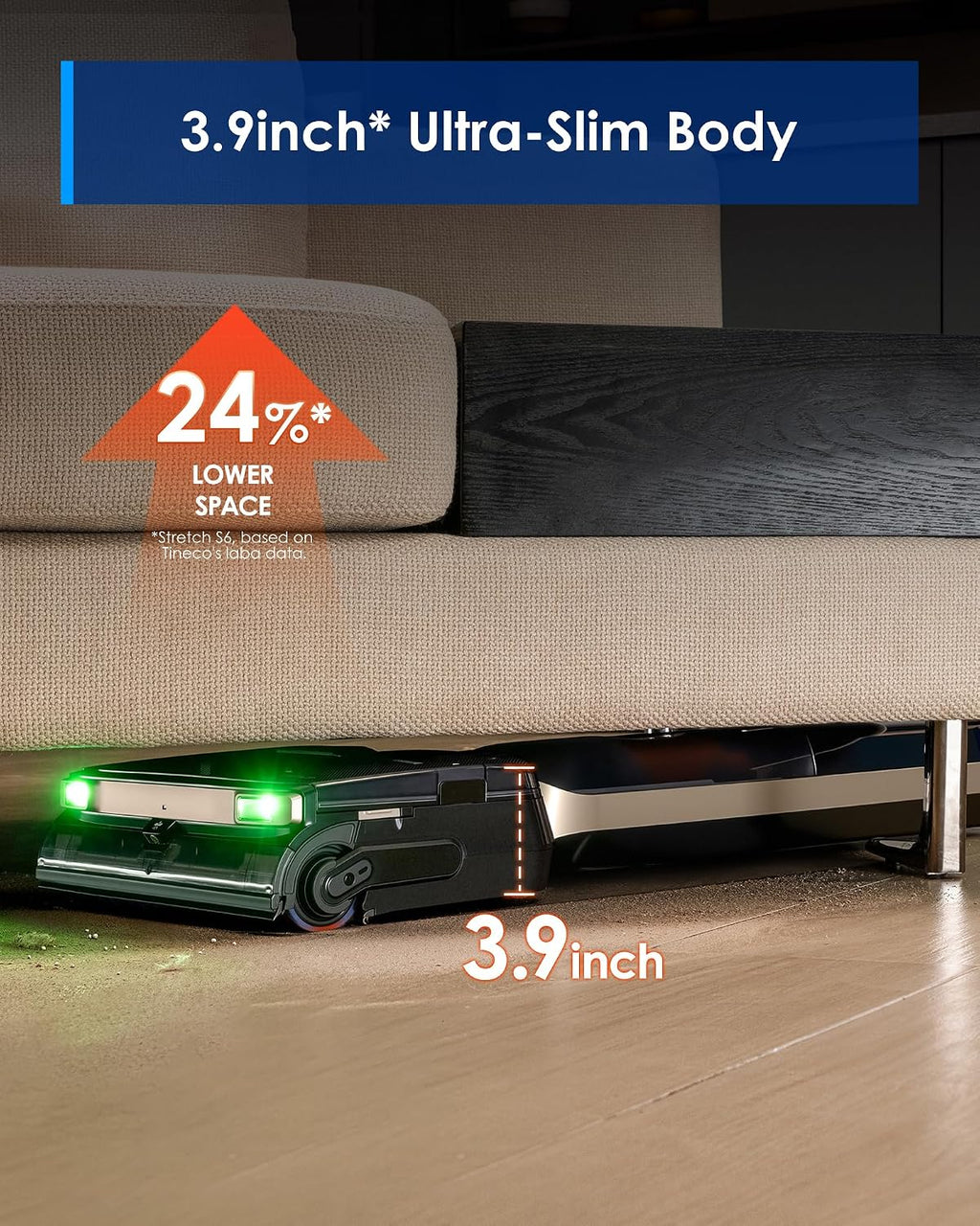 Tineco Floor ONE S9 Master Wet Dry Vacuum Cleaner, StreakFree Scraper, ThermoBlast Tech, Hot Water Mopping, 3.9inch Ultra-Slim Body, 23kPa Suction, Flashdry Self-Cleaning System