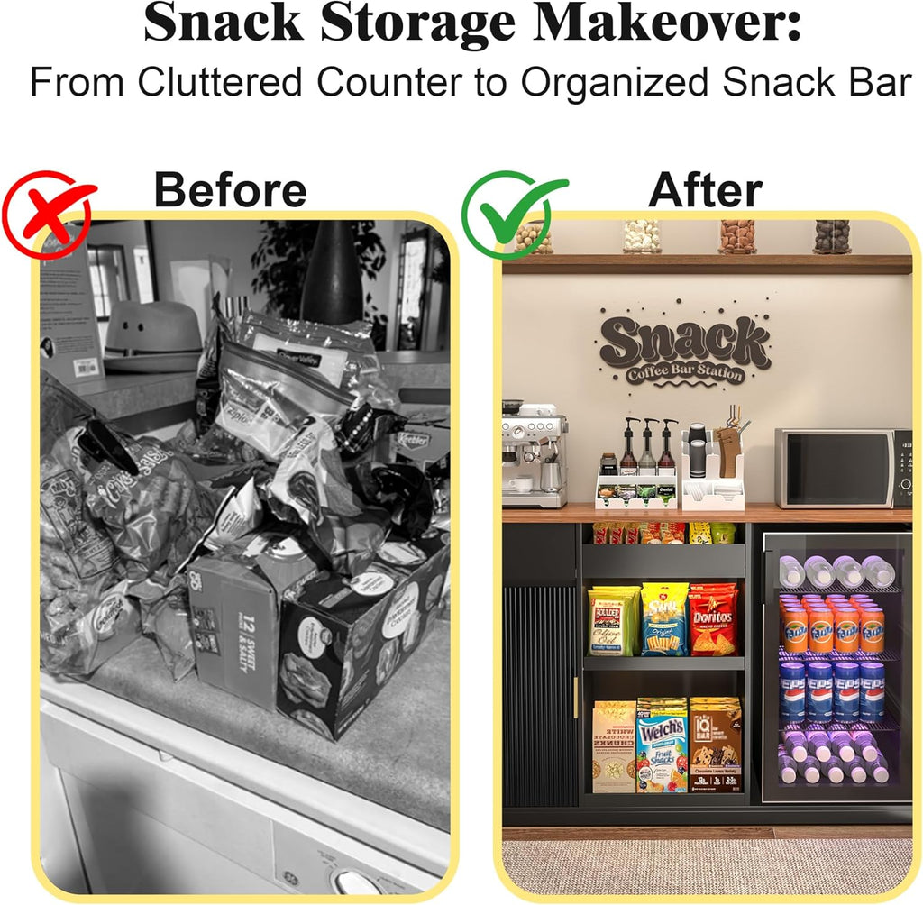 GDLF Snack Bar Cabinet with Fridge Space, Snack Organizer with Storage and Candy Display Shelf, Coffee Station for Home Theater or Game Room, 51.2' L，Black