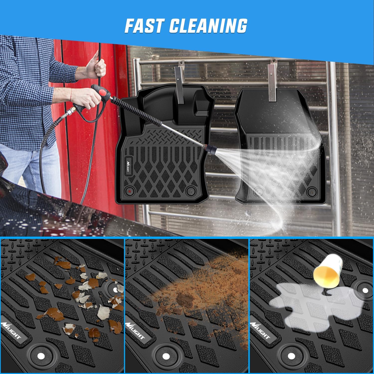 Nilight TPE Floor Mats for Volkswagen Tiguan 7 Seats 2018 2019 2020 2021 2022 2023 2024 All Weather Custom Fit Heavy Duty Floor Liners