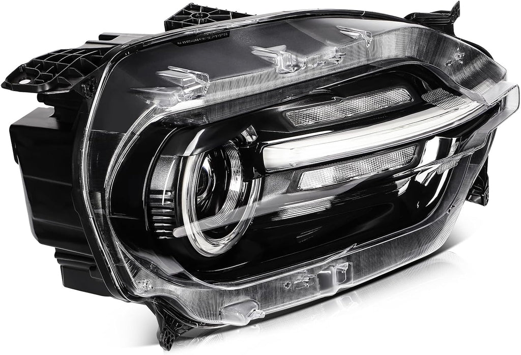 Headlight Assembly Fit 2021-2024 for Bronco Sport Driver & Passenger Side Headlight Black Housing Clear Reflector M1PZ13008H
