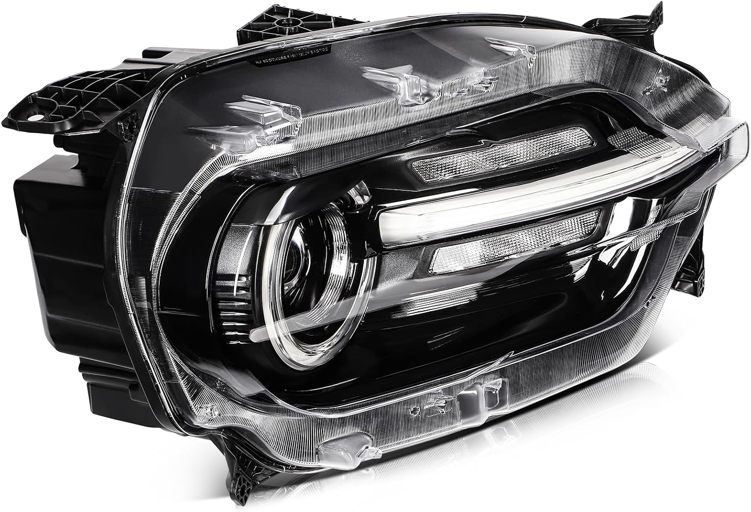 Headlight Assembly Fit 2021-2024 for Bronco Sport Driver & Passenger Side Headlight Black Housing Clear Reflector M1PZ13008H