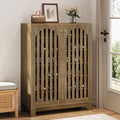 Tribesigns Shoe Cabinet with Shutter Doors, 6-Tier Shoe Storage Cabinet, Entryway Shoe Rack Organizer with Adjustable Shelves for Living Room, Hallway, Natural Wood