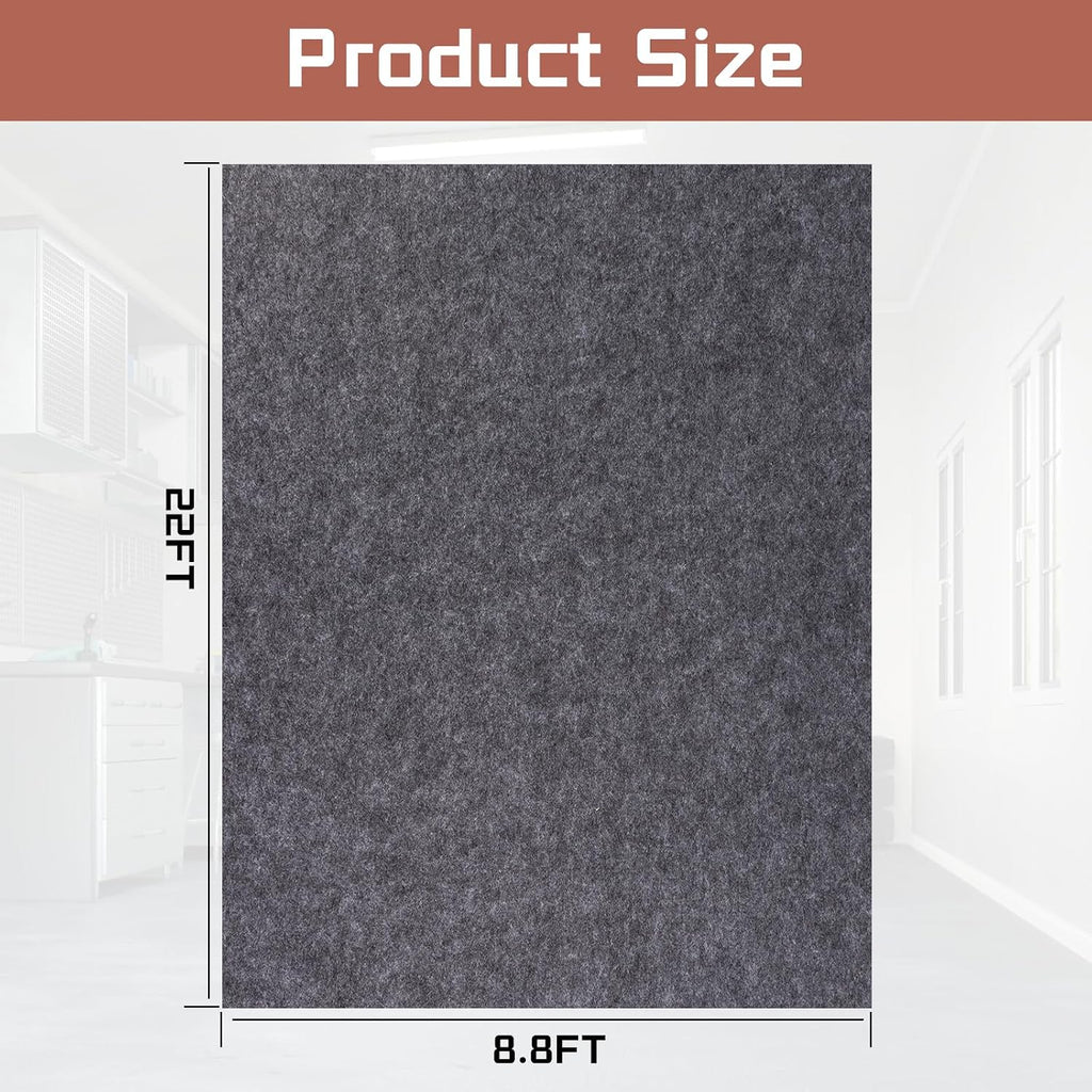 Garage Mats Oversize Garage Floor Paking Mat for Under Car, 8.8 x 22 Ft Non-Slip Gray Garage Flooring Carpets, Absorbent Oil Garage Parking Mat, Waterproof Mats