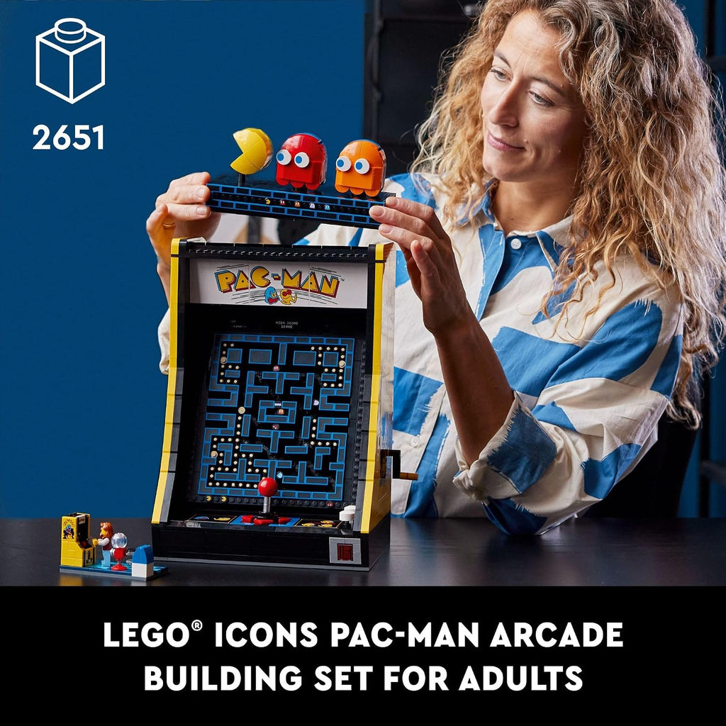 LEGO Icons PAC-Man Arcade Building Sets for Adults - Collectible Office, Shelf, or Bedroom Decor - Gifts for Men & Women - W/Moving Handle to Recreate Game - 10323
